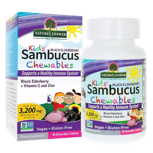 Nature's Answer, Kids Sambucus Chewables, 45 Tabs