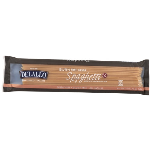 Delallo, Gluten Free Pasta Whole Grain Rice Spaghetti, 12 Oz(Case Of 12)