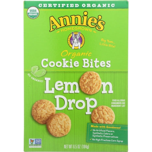 Annie's Homegrown, Cookie Bites Lmn Drop Box, Case of 12 X 6.5 Oz