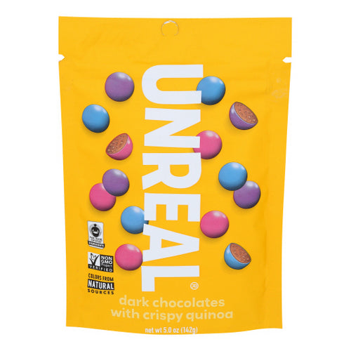 Unreal, Crispy Quinoa Chocolate Gems  Dark Chocolate, 5 Oz(Case Of 6)