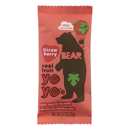 Bear Yoyo, Real Fruit Strawberry Yo Yos Fruit Roll, Case of 18 X 0.7 Oz