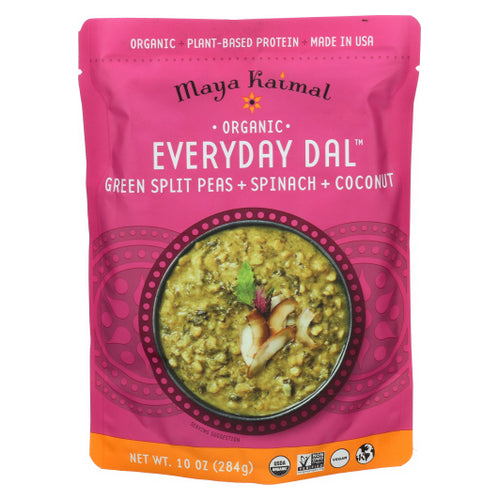 Maya Kaimal, Organic Everyday Dal  Green Split Pea Spinach Coconut, 10 Oz(Case Of 6)