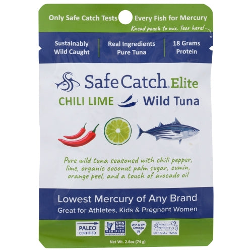 Safecatch, Tuna Wild Elite Chili Lim, 2.6 Oz(Case Of 12)