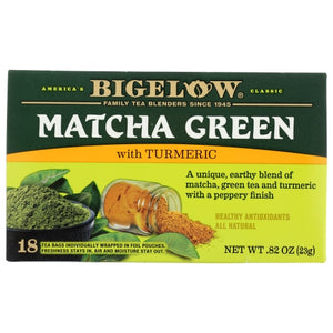 Bigelow, Matcha Green With Turmeric, 0.82 Oz(Case Of 6)