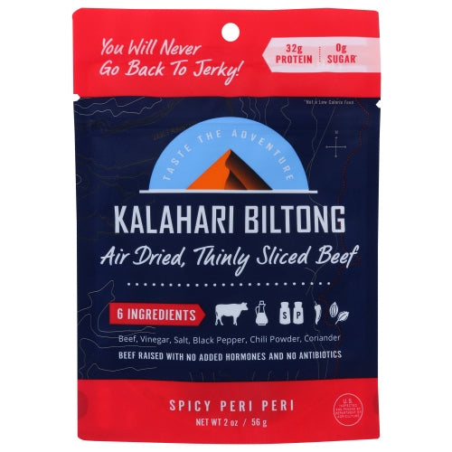 Kalahari Biltong, Biltong Peri Peri Flavor, 2 Oz(Case Of 8)