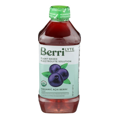 Berri Lyte, Organic Plant-Based Electrolyte Drink Solution Acai Berry, 1 Liter