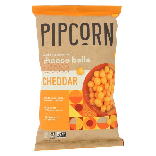 Pipcorn, Cheese Balls Cheddar, 4.5 Oz(Case Of 12)