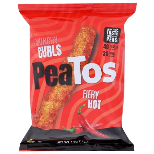 Peatos, Pea Snk Puffed Fiery Hot, 4 Oz(Case Of 8)