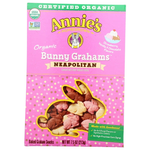 Annie's Homegrown, Organic Bunny Grahams Neapolitan, 7.5 Oz(Case Of 12)