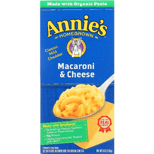 Annie's Homegrown, Macaroni And Cheese Classic Mild Cheddar, 6 Oz(Case Of 12)