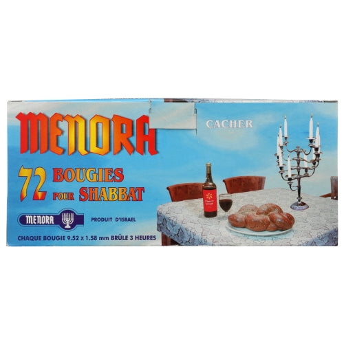 Menorah, Candle Shabbat 72Pc, 1 Count(Case Of 8)