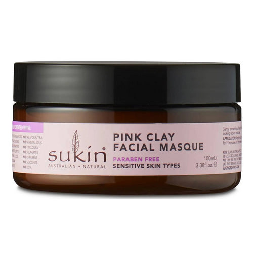 Sukin, Sensitive Pink Clay Facial Masque, 3.38 Oz