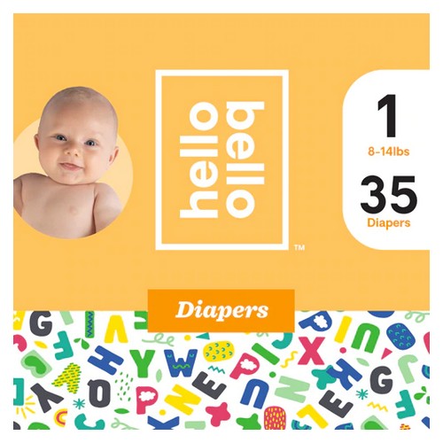 Hello Bello, Diapers Alphabet Soup Size 1, 35 Count