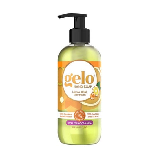 Gelo, Gel Hand  Soap Lemon Basil & Geranium, 10 Oz