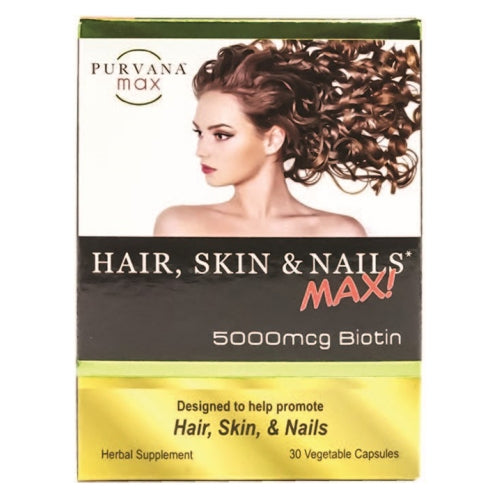 Wellgenix Health, Purvana Hair Skin Nails Max, 30 Caps