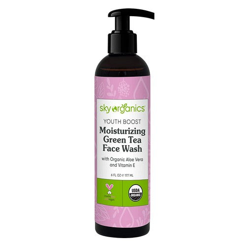 Sky Organics, Youth Boost Moisturizing Green Tea Face Wash with Organic, 6 Oz