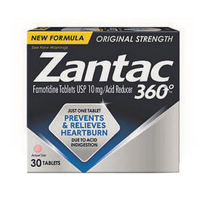 Gold Bond, Zantac 360 Degrees Acid Reducer Tablets Original Strength, 10 mg, 30 Count