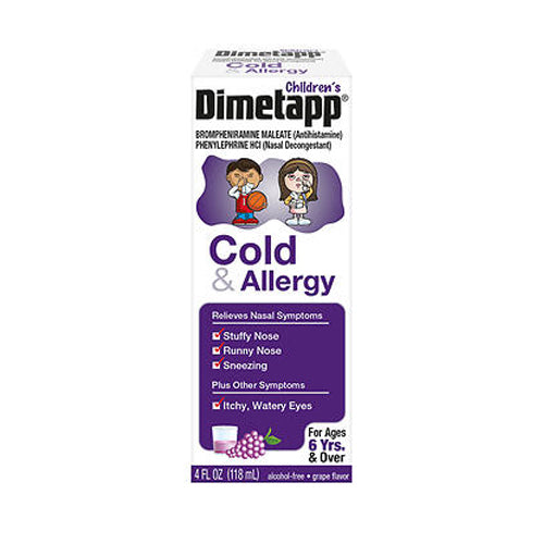 Bronkaid, Children's Cold & Allergy Liquid Grape, 4 Oz