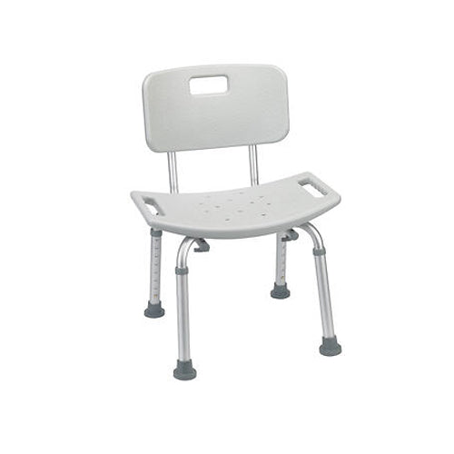 Drive Medical, Drive Medical Gray Bathroom Safety Shower Tub Bench Chair with Back, 1 Count