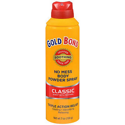 Gold Bond, Gold Bond No Mess Body Powder Spray Classic Scent with Menthol, 7 Oz