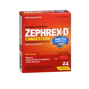 Zephrex-D, Nasal Decongestant, 30mg, 24 Softgels