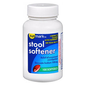 Sunmark, Stool Softener, 100 mg, 100 Softgels