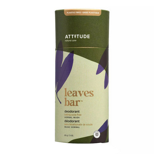 Attitude, Leaves Bar Deodorant Herbal Musk, 3 Oz