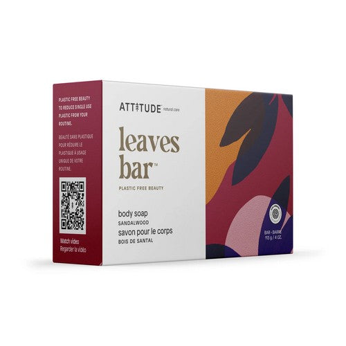 Attitude, Leaves Bar Body Soap Sandalwood, 4 Oz