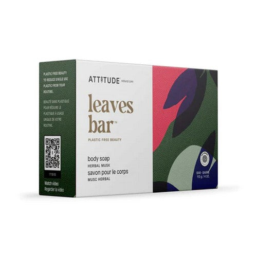 Attitude, Leaves Bar Body Soap Herbal Musk, 4 Oz