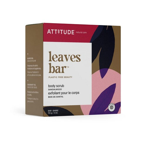 Attitude, Leaves Bar Body Scrub Sandalwood, 4 Oz