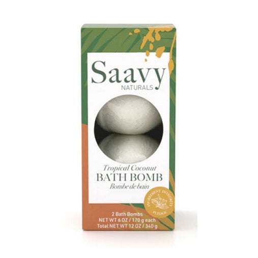 Saavy Naturals, Tropical Coconut Bath Bomb Duo, 12 Oz