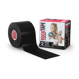 Rock Tape, Rock Tape Cotton / Nylon Kinesiology Tape 2 Inch x 16-2/5 Foot Black, 1 Roll