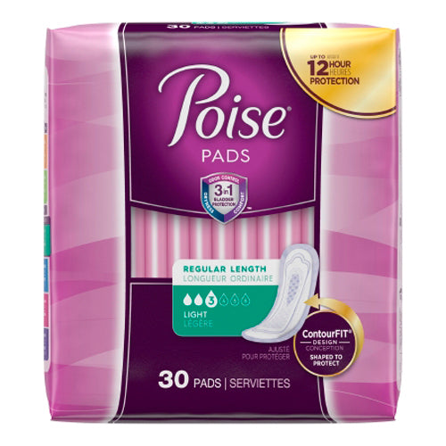 Kimberly Clark, Poise Bladder Control Pads Light Absorbency Regular Length, Pack Of 30