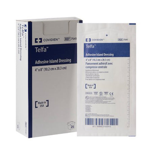 Cardinal, Telfa White Adhesive Dressing 4 x 8 Inch, Box Of 25