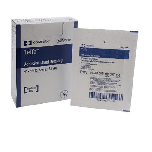 Cardinal, Telfa White Adhesive Dressing 4 x 5 Inch, Box Of 25