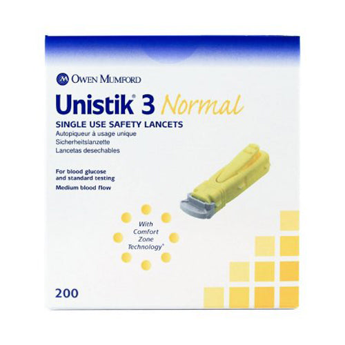 Unistik, Unistik 3 Normal Safety Lancet, Box Of 200