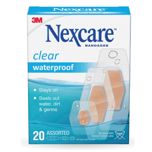 3M, 3M Nexcare Waterproof Adhesive Strip Assorted Sizes, Box Of 20