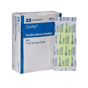 Cardinal, Curity Neon Adhesive Strip 1 x 3 Inch, Box Of 50