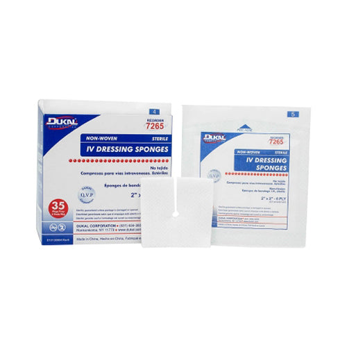 Dukal, Dukal Sterile I.V. / Drain Split Dressing 2 x 2 Inch, Box Of 35