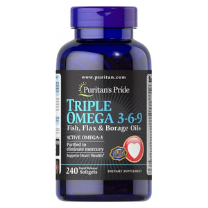 Puritan's Pride, Triple Omega 3-6-9 Fish Flax & Borage Oils, 240 Softgels