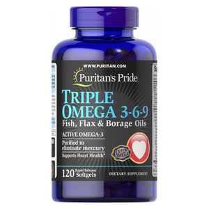 Puritan's Pride, Triple Omega 3-6-9 Fish Flax & Borage Oils, 120 Softgels