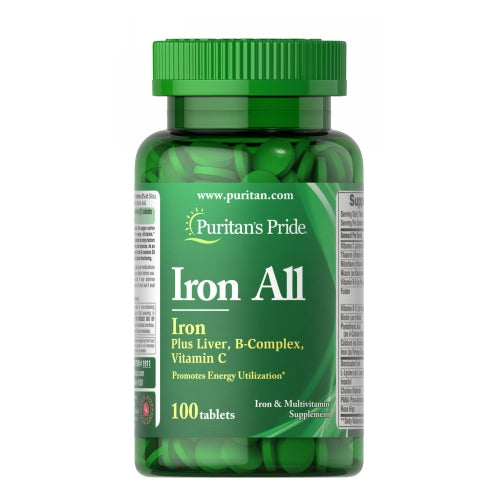 Puritan's Pride, Iron All Iron, 100 Tablets