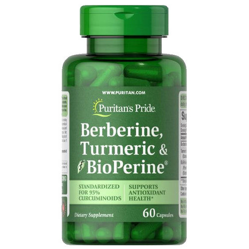 Puritan's Pride, Berberine Turmeric & BioPerine Black Pepper, 60 Capsules