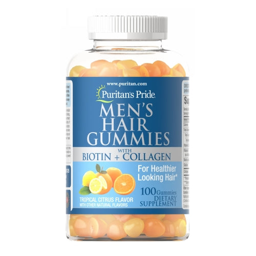 Puritan's Pride, Men's Hair Gummies with Biotin and Collagen, 100 Gummies