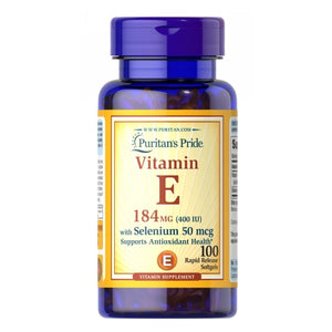 Puritan's Pride, Vitamin E-400 IU with Selenium 50 mcg, 100 Softgels