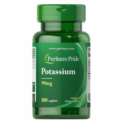 Puritan's Pride, Potassium, 99 mg, 100 Caplets