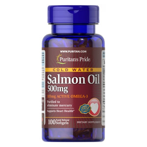 Puritan's Pride, Omega-3 Salmon Oil, 500 mg, 100 Softgels