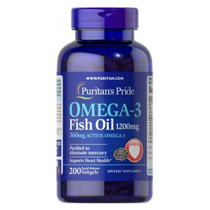 Puritan's Pride, Omega-3 Fish Oil, 1200 mg, 200 Softgels