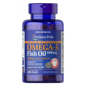 Puritan's Pride, Triple Strength Omega-3 Fish Oil, 1360 mg, 60 Softgels