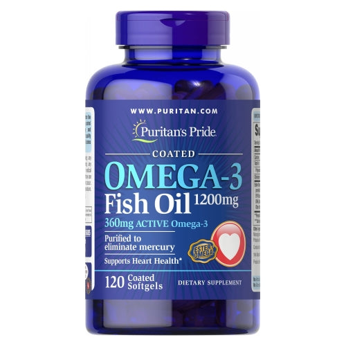 Puritan's Pride, Omega-3 Fish Oil, 1200 mg, 120 Coated Softgels